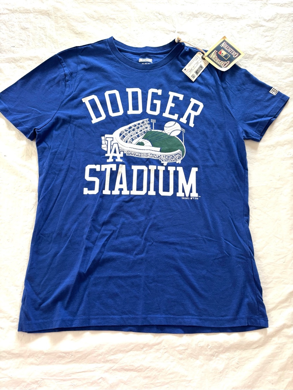 NWT Tailgate Los Angeles Dodgers Royal Blue Stadium Graphic Tee 100% Cotton SZ M